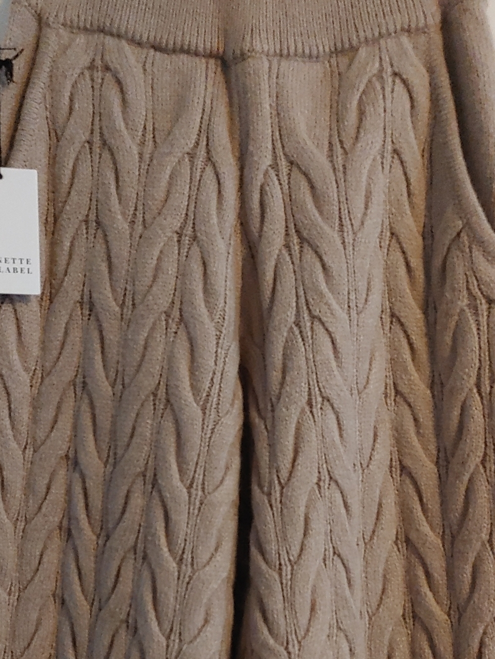 Brunette The Label Cable Knit Beige Sweater Pants